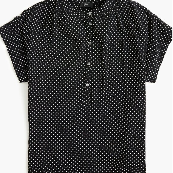 J.Crew Drapey Popover Shirt in Dots - Picture 2 of 9